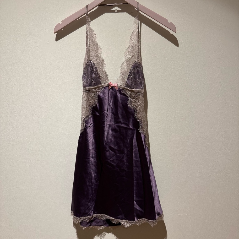 VICTORIA’S SECRET | NWT Satin & Lace Slip Dress Chemise Purple S